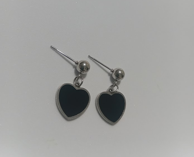 Aros Corazones Negros