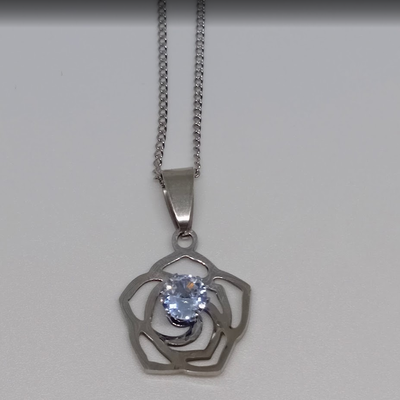 Collar Flor Con Cubic