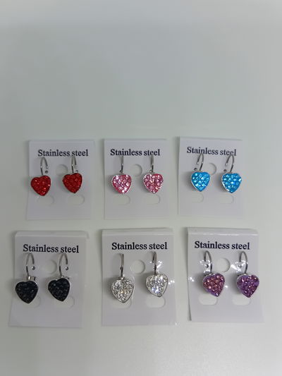 Aros Corazones Con Strass