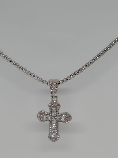 Collar Cruz Blanca Con Strass