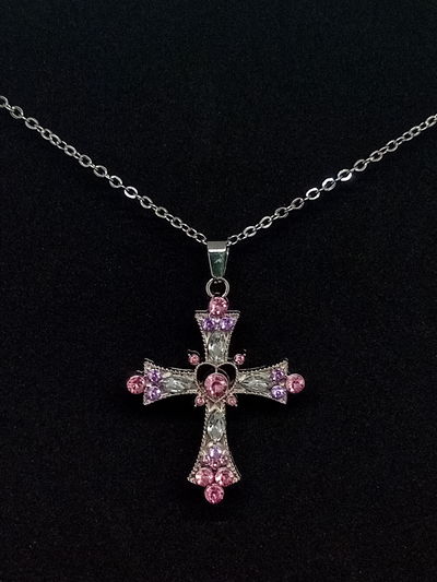 Collar Cruz Rosa Y2K