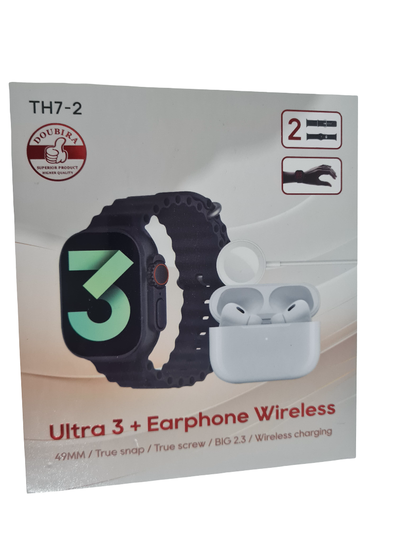 Reloj Smartwatch Ultra 3 + Auriculares inalámbricos 