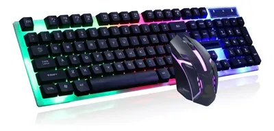 Set de teclado y mouse RGB con cable