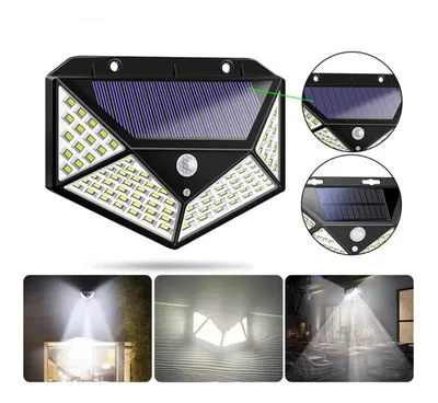 Lampara c/ sensor solar 100 led