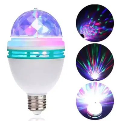 Lampara Foco Giratorio Luz Led Rgb Boliche Fiesta