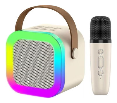 Parlante Bluetooth K12 Karaoke Micrófono Portátil Luz Rgb