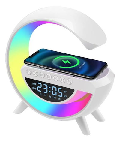 Velador Bluetooth Parlante Reloj Alarma Cargador Luz RGB
