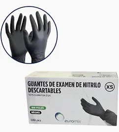 Guante Nitrilo Negro XS x100u