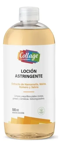 Collage Loción ASTRINGENTE Extracto de Hamamelis Malva Romero y Salvia x500cc