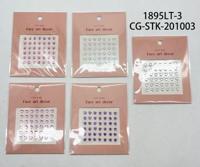 City Girl Gemas auto adhesivas para rostro corazon 1895LT-3