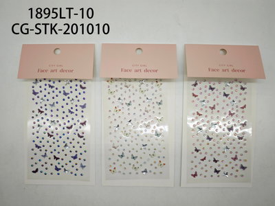 Gemas auto adhesivas para rostro mariposas 1895LT-10