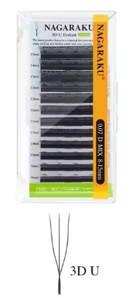 Nagaraku Pestañas 3D U Mix 0,07D