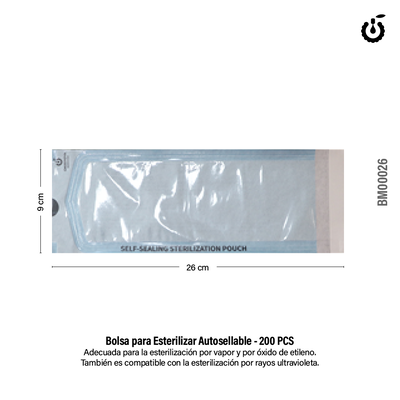 Cherimoya Bolsita Descartable Para Esterilizar Medida 26x9 200pcs