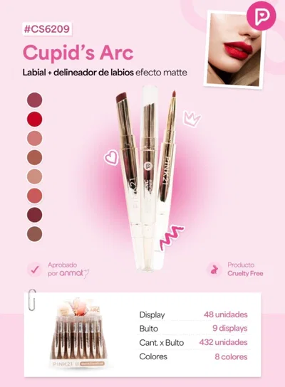 Pink 21 Labial + Delineador De Labios Cs6209