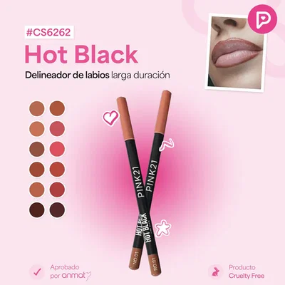 Pink 21 Delineador De Labios Hot Black CS6262