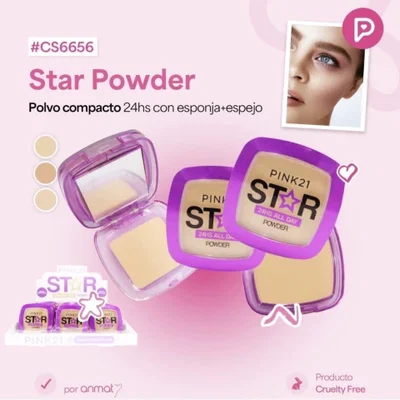 Pink 21 Polvo Compacto Con Esponja Cs6656