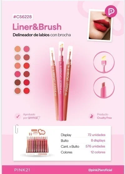 CS6228 Pink 21 delineador con cepillo 