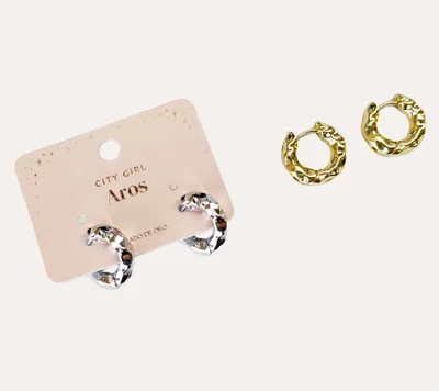 H4307-4 City Girl Aros Argolla