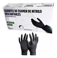 Guantes Nitrilo Negro  Euromix x100u