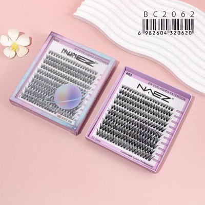 NAEZ DD2864/328640 Pestañas Postizas DIY Cluster W57 Curvatura 0.07D 