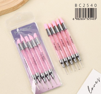NAEZ BC2540/325403 SET DE PINCEL DE SILICONA DOBLE CON PUNTERO DOTTER X 5