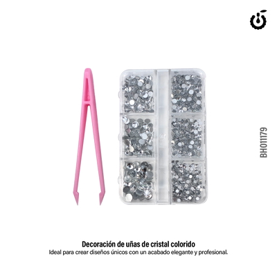 Cherimoya Deco Strass Plateado + Pinza