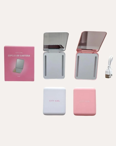 CITY GIRL ESPEJO CARTERA CON LUZ LED LC35147-3