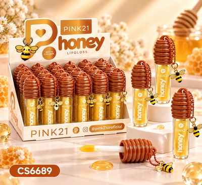 CS6689 Brillo Labial con sabor + llavero Honey