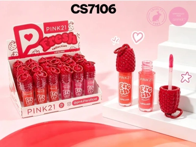 CS Pink 21 Brillo Labial con color +  Llavero