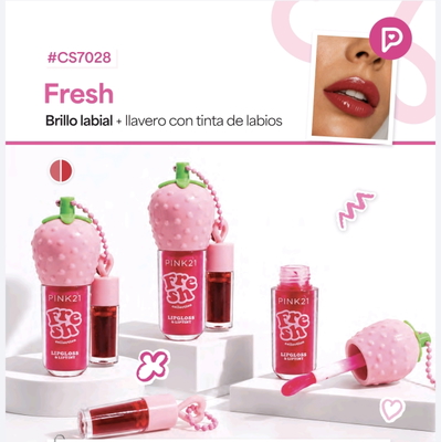 CS7028 Brillo Labial con tinta + Llavero 