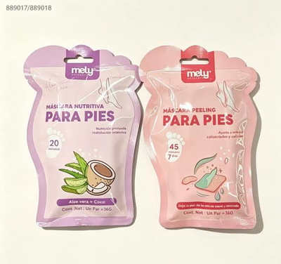 MY889017/889018 MELY MASCARILLA NUTRITIVA Y PEELING PARA PIES SURTIDAS