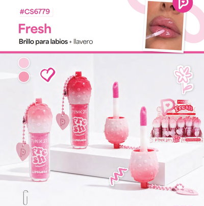 CS6779 Pink 21 Labial Llavero Frutilla