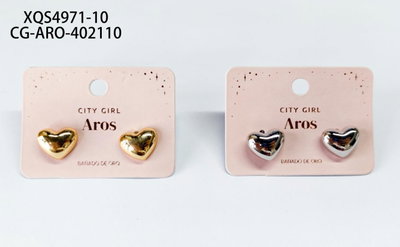 XQS4971-10 City Girl Aritos Corazón