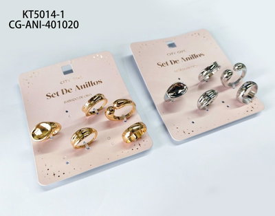 KT5014-1 City Girl Set Anillos Dorados