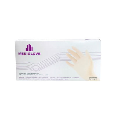 Guante Latex MEDIGEAR  x100u Blanco T. S