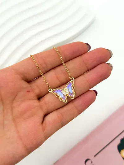 Collar mariposa Lila