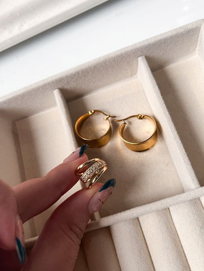 Pack dorado Cuff Milán + Cubanas doradas 