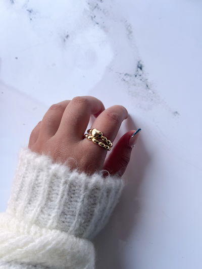 Anillo Triple de corazón dorado