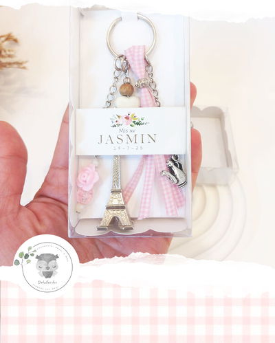 Souvenir Torre Eiffel para 15 años + Cajita + Tarjetita Personalizada
