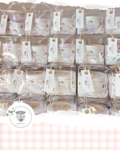 Porta Velas Yeso Artesanal + Vela Soja + TARJETA+ Caja Acetato + Etiqueta extra