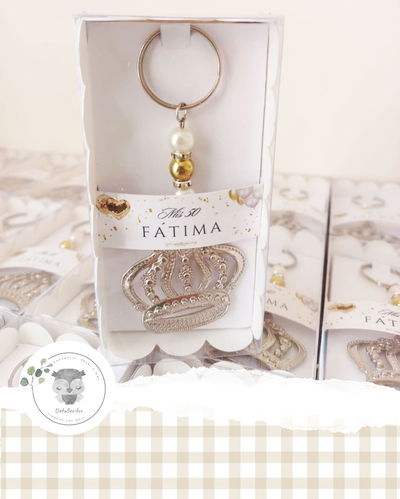 Souvenir Corona para 15 años + Cajita + Tarjetita Personalizada