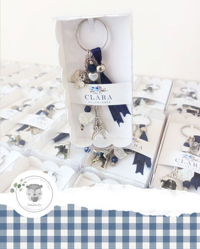 Souvenir Torre Eiffel para 15 años + Cajita + Tarjetita Personalizada