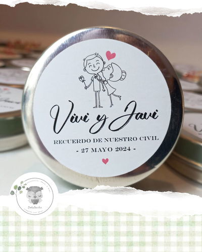 Latitas Vela Souvenir GRANDE 7,5 x 7,5 + Sticker en Tapa