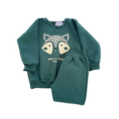 Conjunto Mapache verde botella