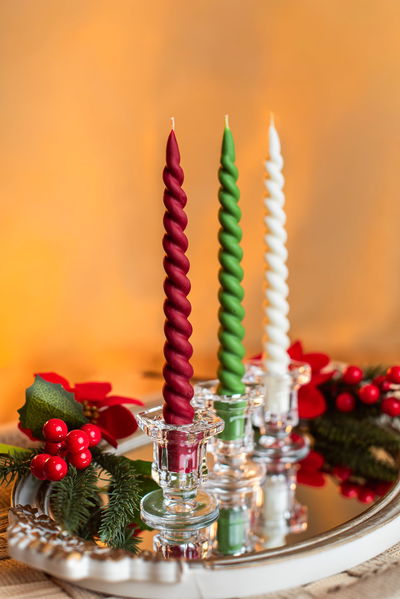 ESPIRALADA FINA COLOR CAJA X 2 UNI- VELAS PARA CANDELABROS