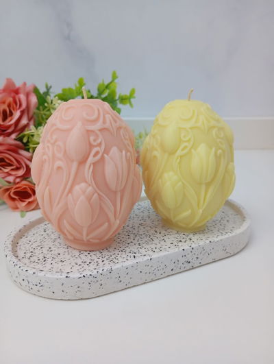 VELA HUEVO DE TULIPANES