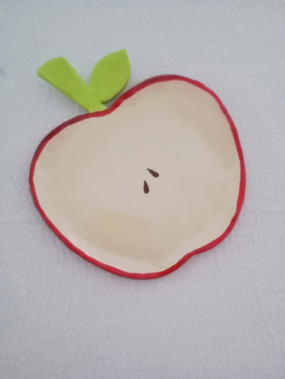 BANDEJA MANZANA - ARCILLA CERAMICA