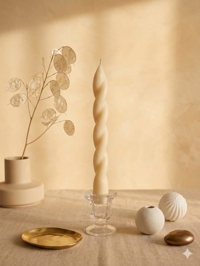 TORSADA BLANCA - VELA PARA CANDELABRO