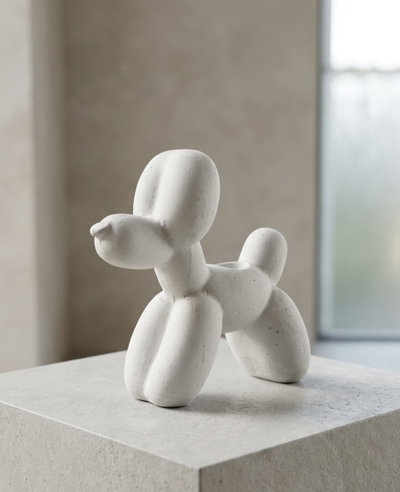 PERRO GLOBO - RESINA CERAMICA
