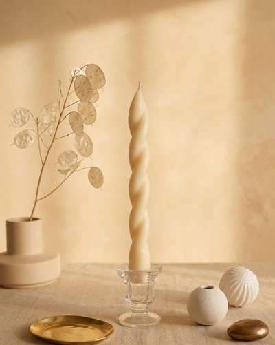 TORSADA BLANCA - VELA PARA CANDELABRO